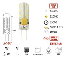 Kapsl Ampul Ledli (2 w)