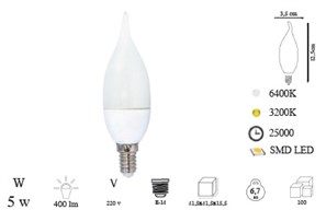 Ledli Kvrk Buji Ampul (5 w)