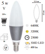 Buji Ampul Cob Ledli  (5 w)