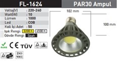 10w Par30 Cob Led Ampul