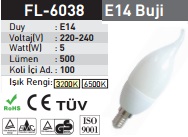 5w E14 Buji Ampul