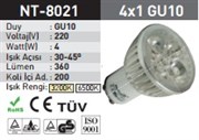 4x1 GU10 Power Led Ampul