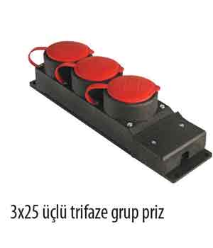 3x25 Kauuk Trifaze 3`l Grup Priz