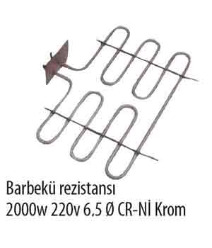 Barbek Rezistans  2000W 220V 6,5Q CR-N Krom