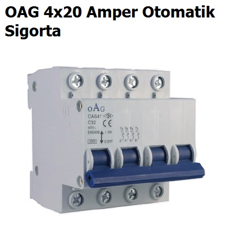 OAG 4x20 Amper Trifaze Ntr Kesicili Otomat Sigorta