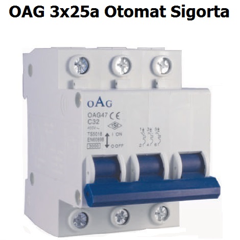 OAG 3x25 Amper Trifaze Otomat Sigorta