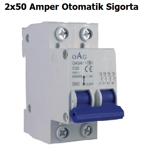 OAG 2x50 Monofaze Ntr Kesicili Otomat Sigorta