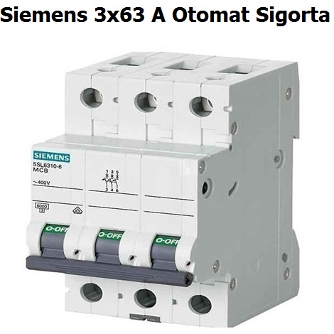 Siemens 3x63 Amper Trifaze Anahtarl Otomat Sigorta