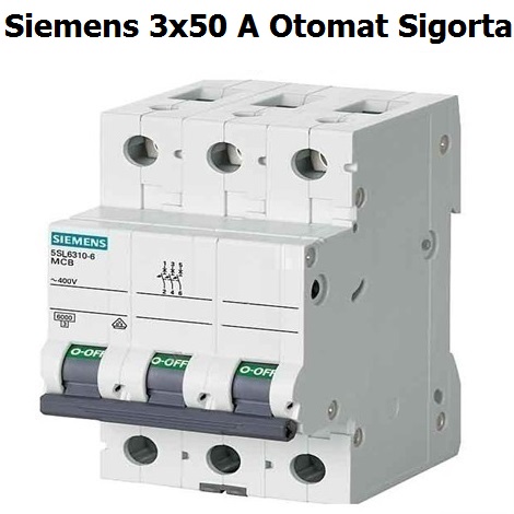 Siemens 3x50 Amper Trifaze Anahtarl Otomat Sigorta