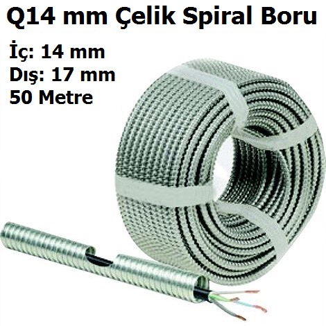 Q14 mm elik Spiral Boru