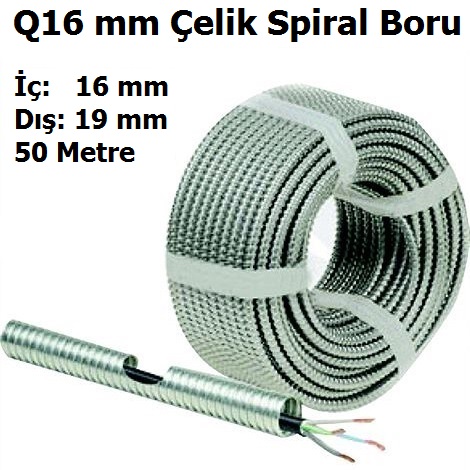 Q16 mm elik Spiral Boru