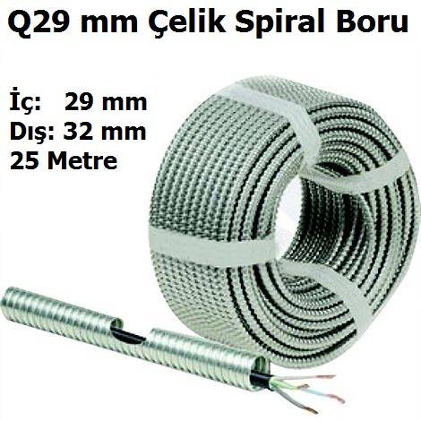 Q29 mm elik Spiral Boru