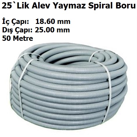 25`Lik Alev Yaymaz Spiral Boru