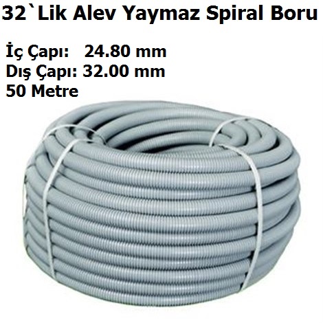 32`Lik Alev Yaymaz Spiral Boru