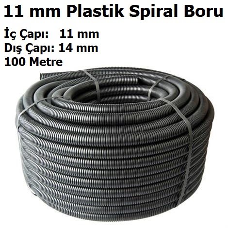 11`lik Spiral Boru Siyah