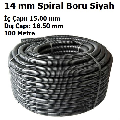 14`lk Spiral Boru Siyah