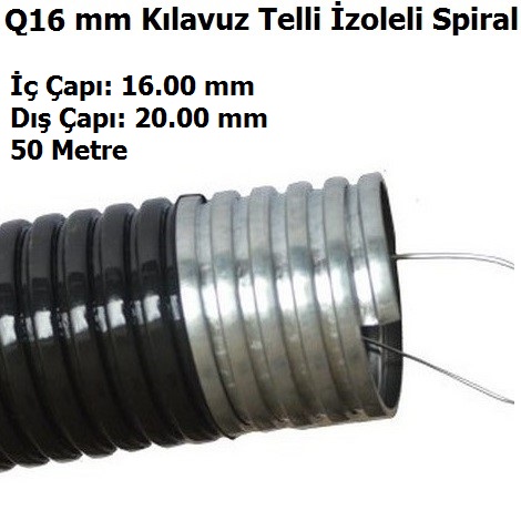Q16 mm Klavuz Telli zoleli elik Spiral Boru