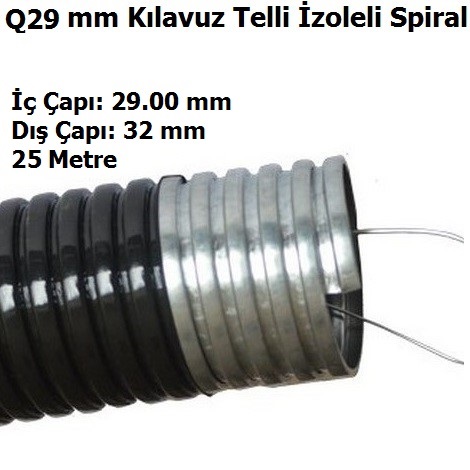 Q29 mm Klavuz Telli zoleli elik Spiral Boru