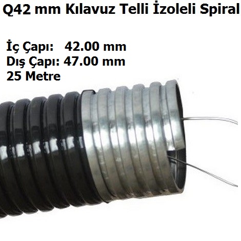 Q42 mm Klavuz Telli zoleli elik Spiral Boru