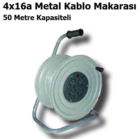 50 Metre Kapasiteli 4x16a Metal Kablo Makaras