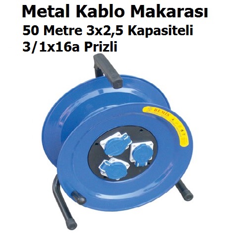 50 Metre 3x2,5 ttr Kapasiteli Metal Kablo Makaras