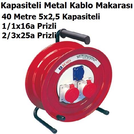 40 Metre 5x2,5 ttr Kapasiteli Metal Kablo Makaras