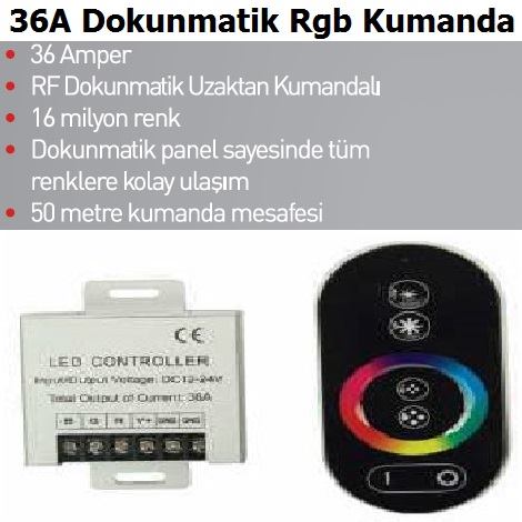 24v 36 Amper Dokunmatik Rgb Kumanda