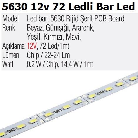 5630 12v 72 Ledli Bar Led