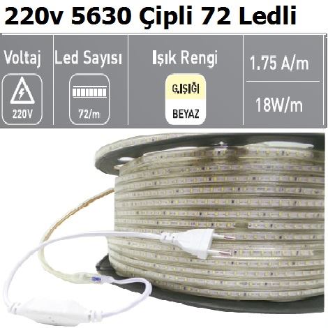 220v 5630 ipli 72 Ledli D Mekan erit Led