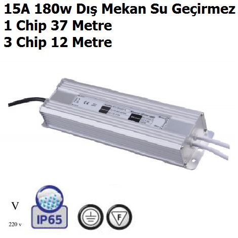 15 Amper 180w D Mekan Su Geirmez Led Trafosu