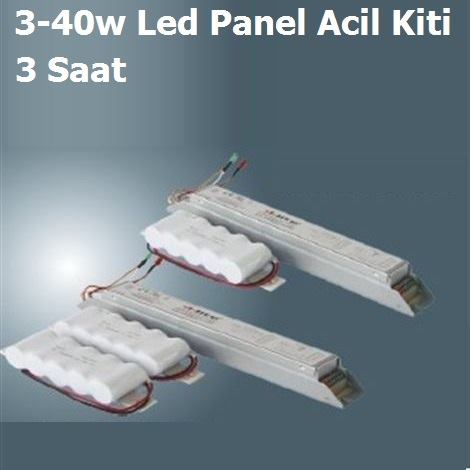 3 w-40w Led Panel Acil Aydnlatma Kiti Pilli