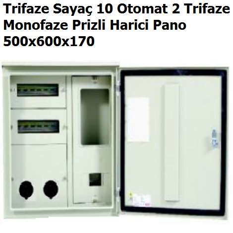 Trifaze Saya 10 Otomat 2 Trifaze Monofaze Prizli Harici Pano