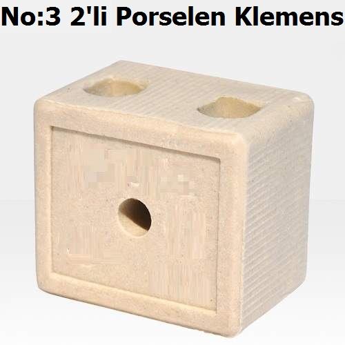 No:3 2`li Porselen Klemens