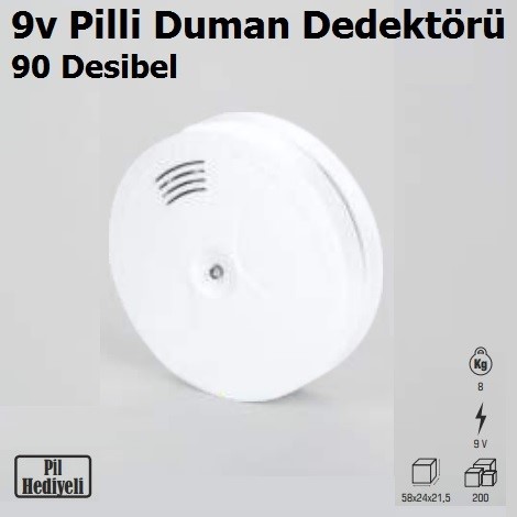 9v Pilli Duman Dedektr