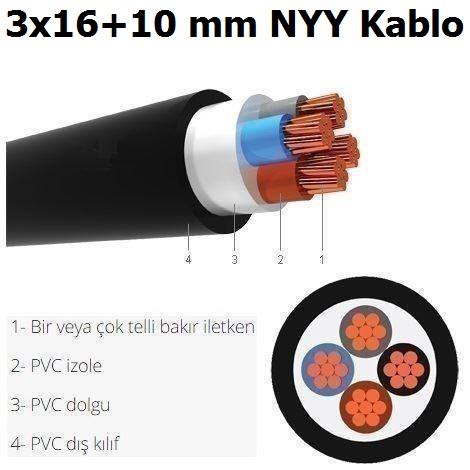 3x16+10 mm NYY Kablo