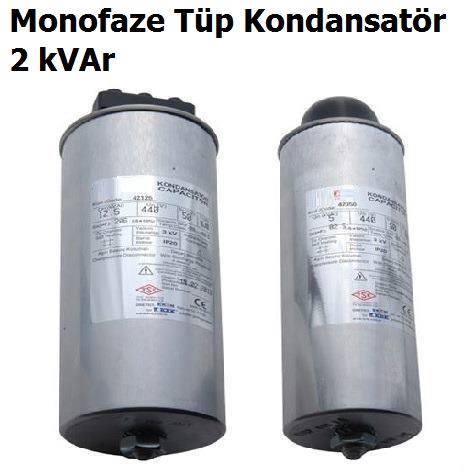 2 kVAr Monofaze Tp Kondansatr