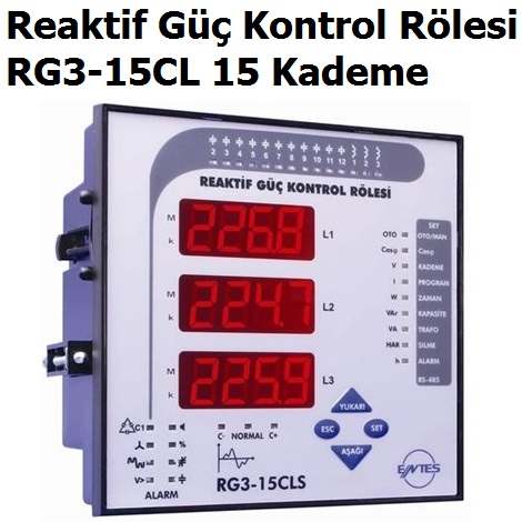 RG3-15CL 15 Kademe Reaktif G Kontrol Rlesi