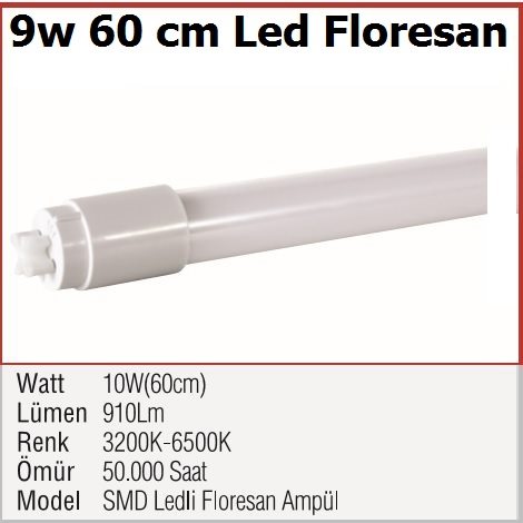 9w 60 cm Led Floresan Ampul