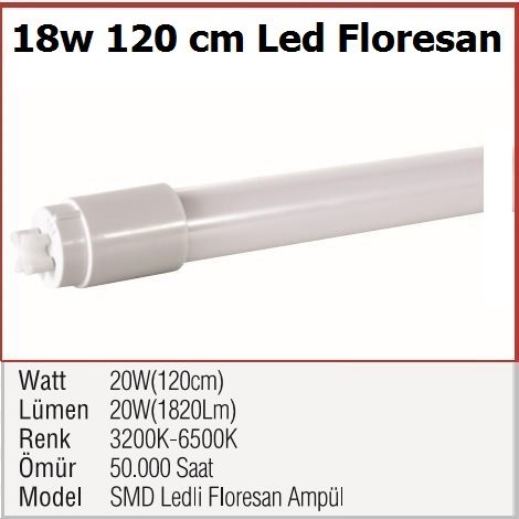 18w 120 cm Led Floresan Ampl