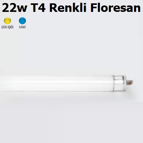 22w T4 Renkli Floresan