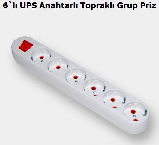 6`l UPS Anahtarl Toprakl Grup Priz