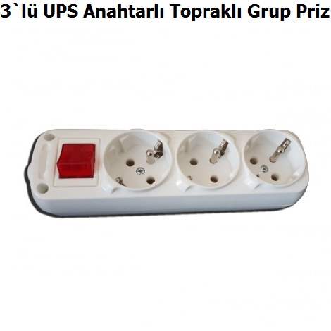 3`l UPS Anahtarl Toprakl Grup Priz