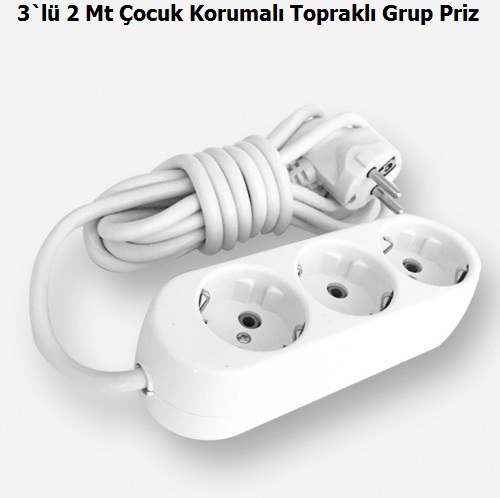 3`l 2 Metre ocuk Korumal Toprakl Grup Priz