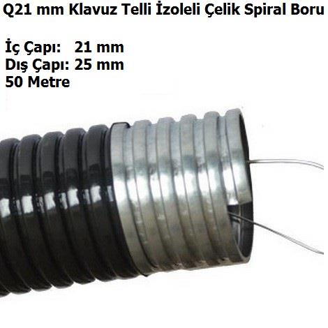 Q21 mm Klavuz Telli zoleli elik Spiral Boru
