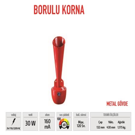 Borulu Alarm Korna 220v - 110v - 24v