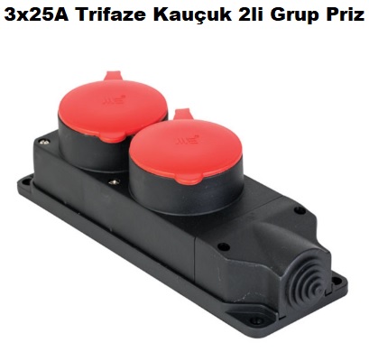 3x25A Trifaze Kauuk 2li Grup Priz