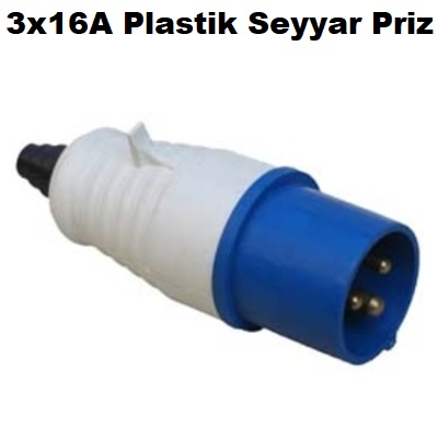 3x16A Plastik Seyyar Priz