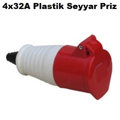 4x32A Plastik Seyyar Priz