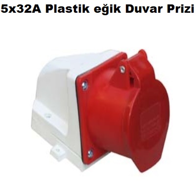 5x32A Plastik Eik Duvar Prizi