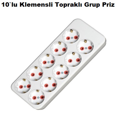 10`lu Klemensli Toprakl Grup Priz